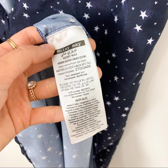 Noisy May ASOS Navy Blue Star Low Back Shift Mini Dress Size Extra Small - Picture 11 of 13